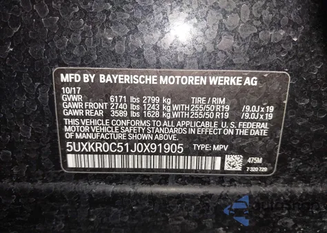 2018 BMW X5 xDrive35I from USA, damaged, VIN 5UXKR0C51J0X91905